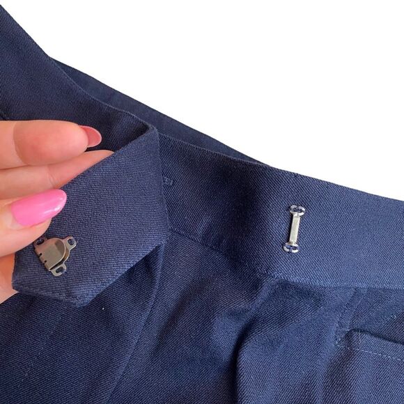 Nordstrom Classiques Entier 14 Pleat Front Straight Leg Dress Pant Navy Blue New - Picture 2 of 6